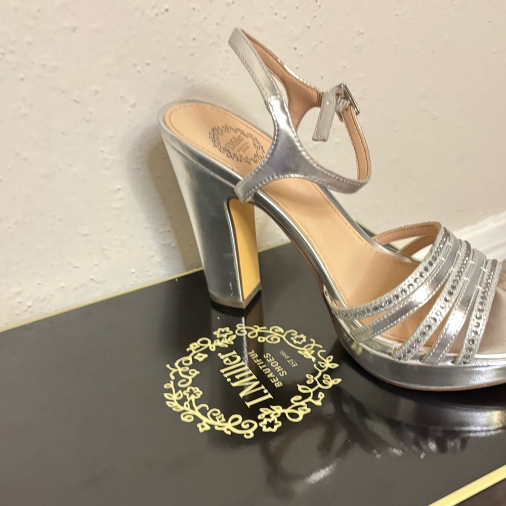 Macy's Silver Strappy Heels